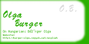 olga burger business card